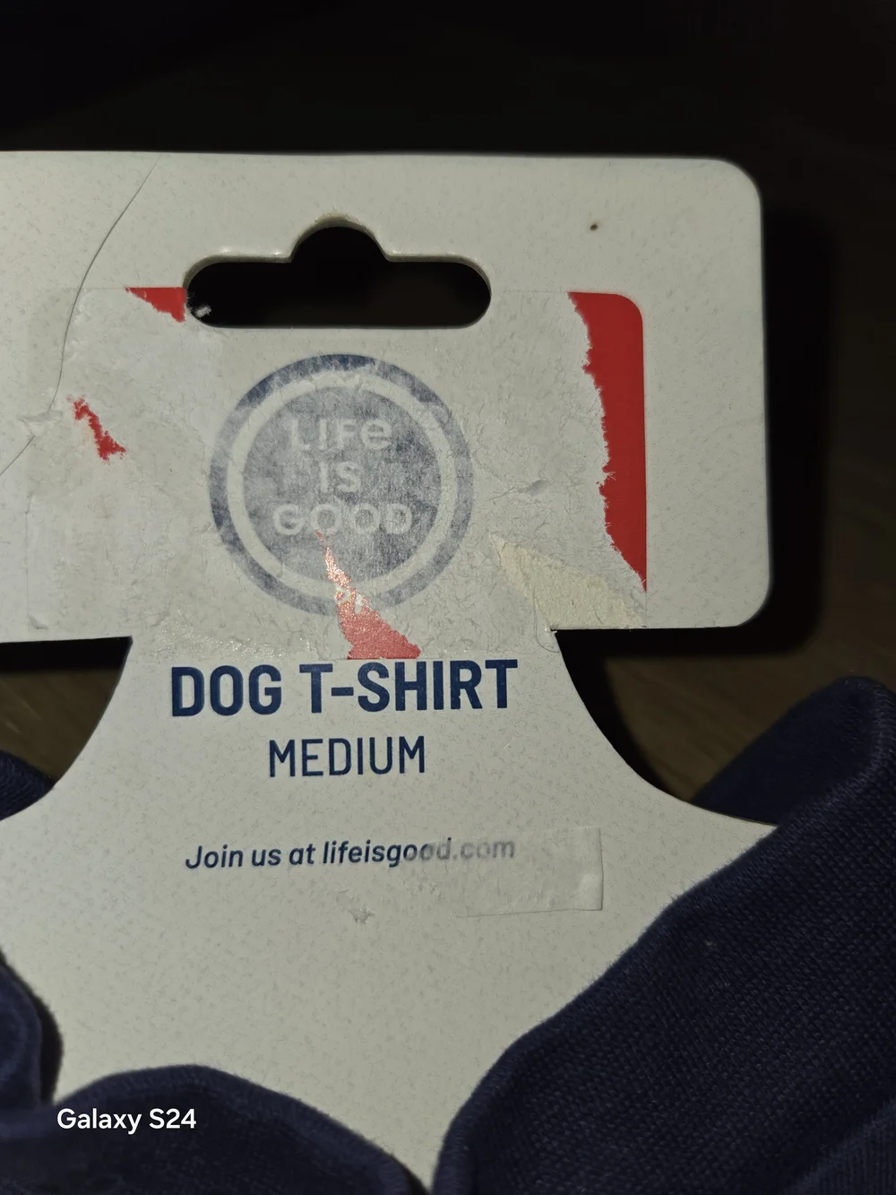 Life Is Good Navy Blue Dog T-Shirt with White Tree Logo Sz M New